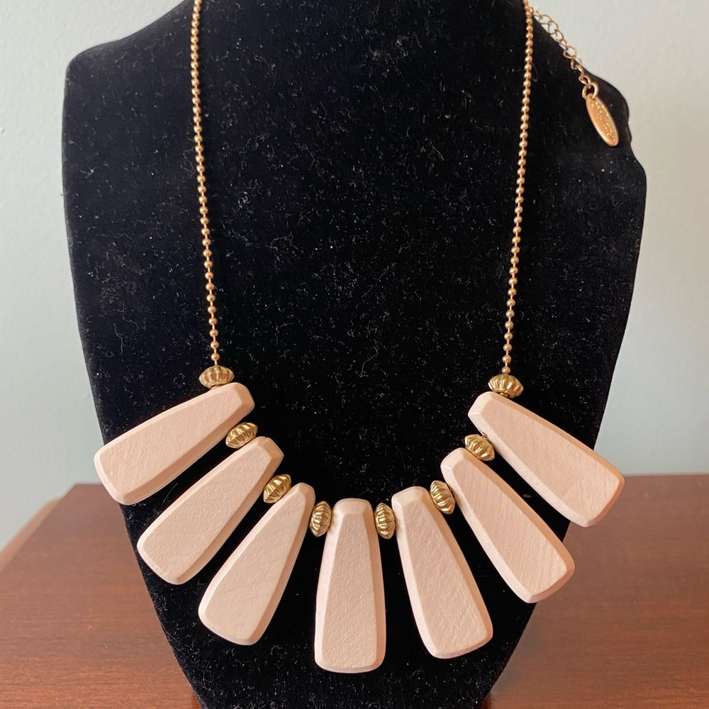 Plunder Design “crème brûlée” 19-20 in wooden necklace NIB